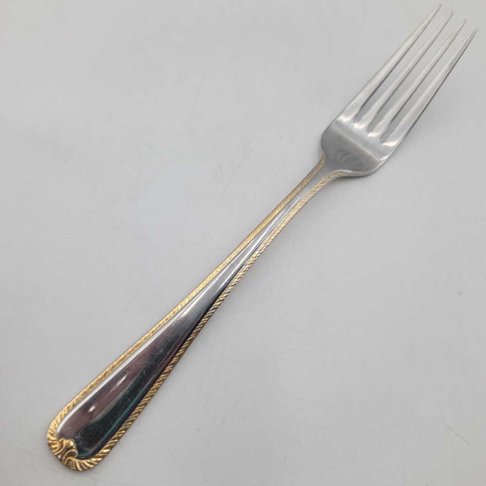 Retroneu RTRBRA Dinner Fork 18/8 Stainless Gold Accent Korea Flatware